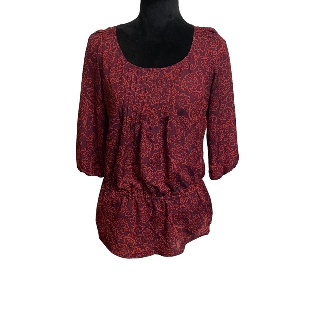 Ann Taylor Loft Peplum Paisley Pull On Blouse
Peasant Boho Career Modest SZ XS